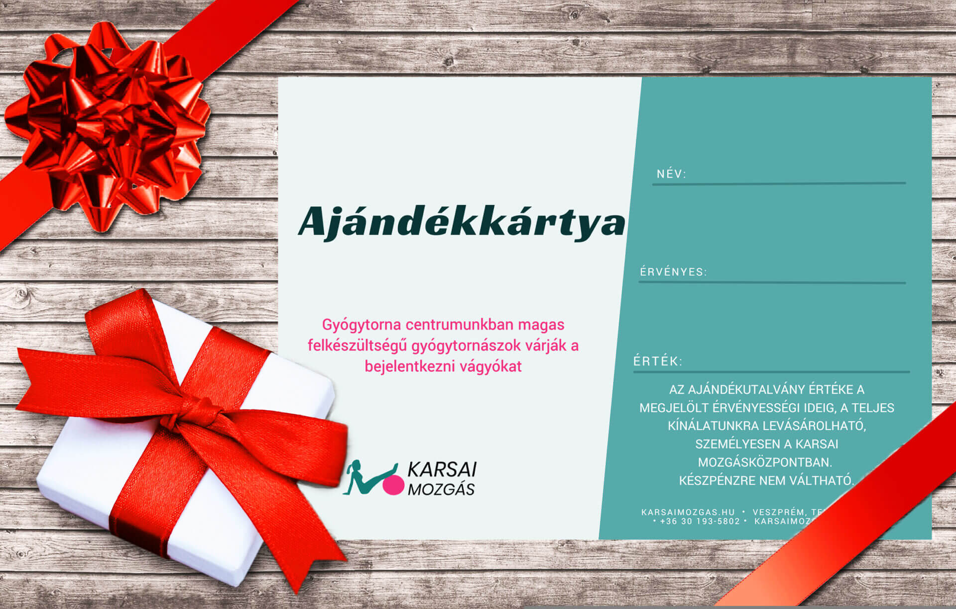 ajándékkártya gyógytorna